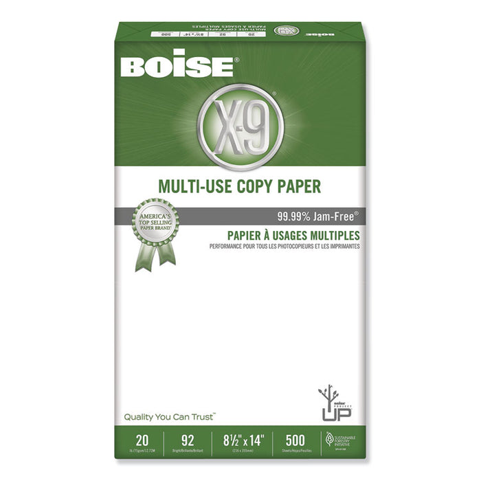 X-9 Multi-Use Copy Paper, 92 Bright, 20lb, 8.5 x 14, White, 500 Sheets/Ream, 10 Reams/Carton