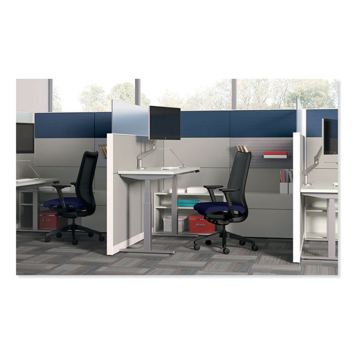 Nucleus Series Work Chair, ilira-Stretch M4 Back, Supports Up to 300 lb, 17" to 22" Seat Height, Navy Seat/Back, Black Base