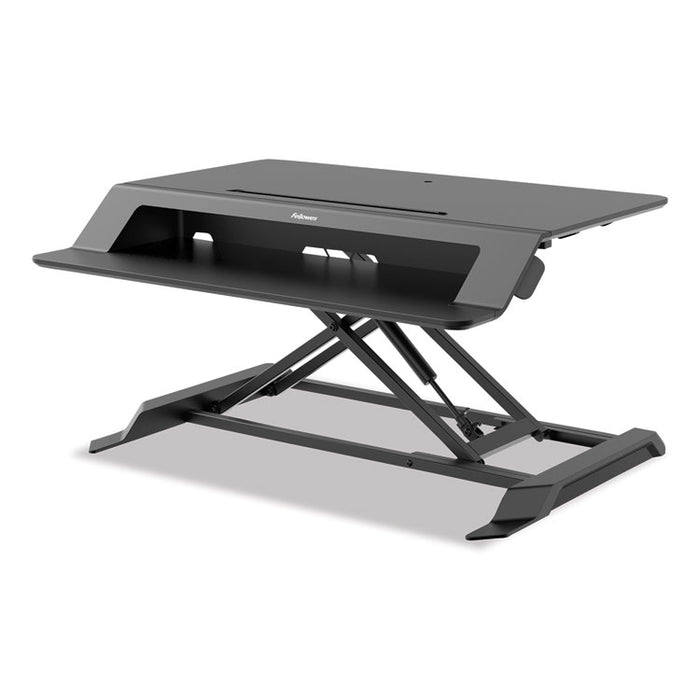 Lotus LT Sit-Stand Workstation, 34.38" x 28.38" x 7.62", Black