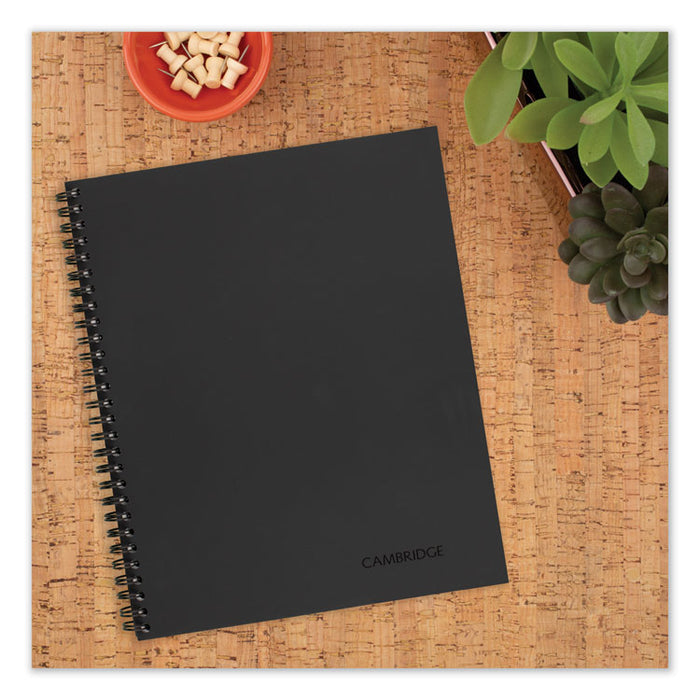 Wirebound Business Notebook, Wide/Legal Rule, Black Cover, 9.5 x 6.68, 80 Sheets
