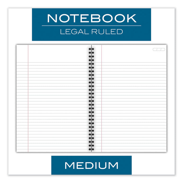 Wirebound Notebook Plus Pack, Wide/Legal Rule, Black, 9.5 x 7.25, 80 Sheets, 3/Pack
