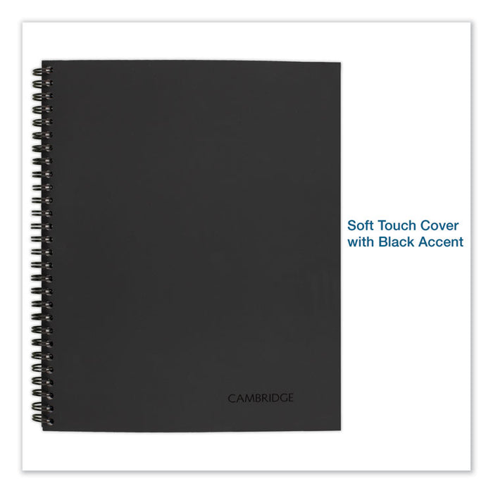 Wirebound Business Notebook, Wide/Legal Rule, Black Cover, 9.5 x 6.68, 80 Sheets