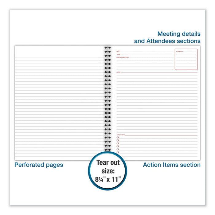 Wirebound Meeting Notes Notebook Plus Pack, Black, 11 x 8.88, 80 Sheets, 2/Pack