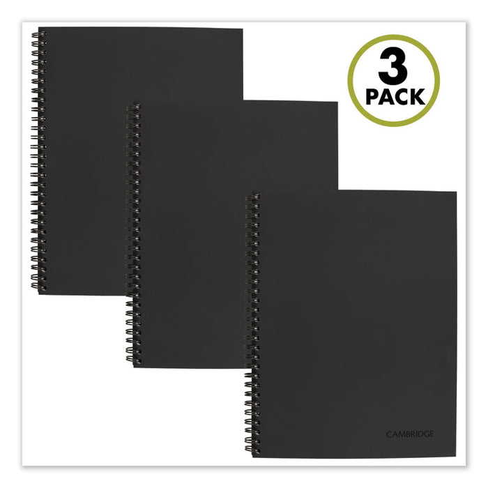 Wirebound Action Planner Notebook Plus Pack, Black, 9.5 x 7.25, 80 Sheets, 3/Pack