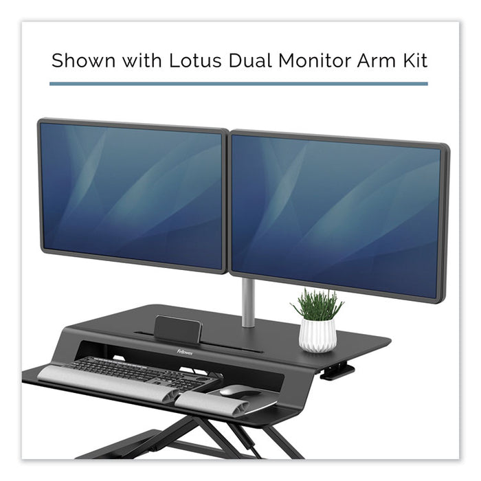 Lotus LT Sit-Stand Workstation, 34.38" x 28.38" x 7.62", Black