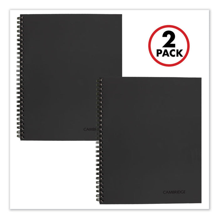 Wirebound Business Notebook Plus Pack, Wide/Legal Rule, Black, 11 x 8.88, 80 Sheets, 2/Pack