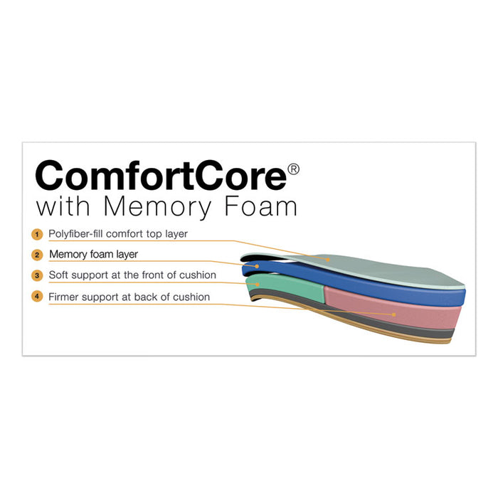 Woodbury Mid-Back Executive Chair, Supports up to 300 lbs., Black Seat/Black Back, Weathered Gray Base