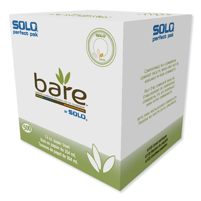 Bare Eco-Forward Sugarcane Dinnerware, Bowl, 12 oz, Ivory, 125/Pack, 8 Packs/Carton