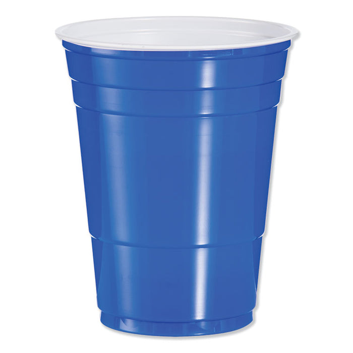 Solo Plastic Party Cold Cups, 16 oz, Blue, 50/Bag, 20 Bags/Carton