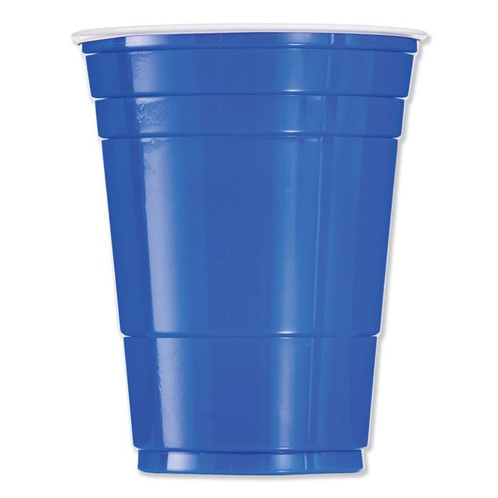 Solo Plastic Party Cold Cups, 16 oz, Blue, 50/Bag, 20 Bags/Carton
