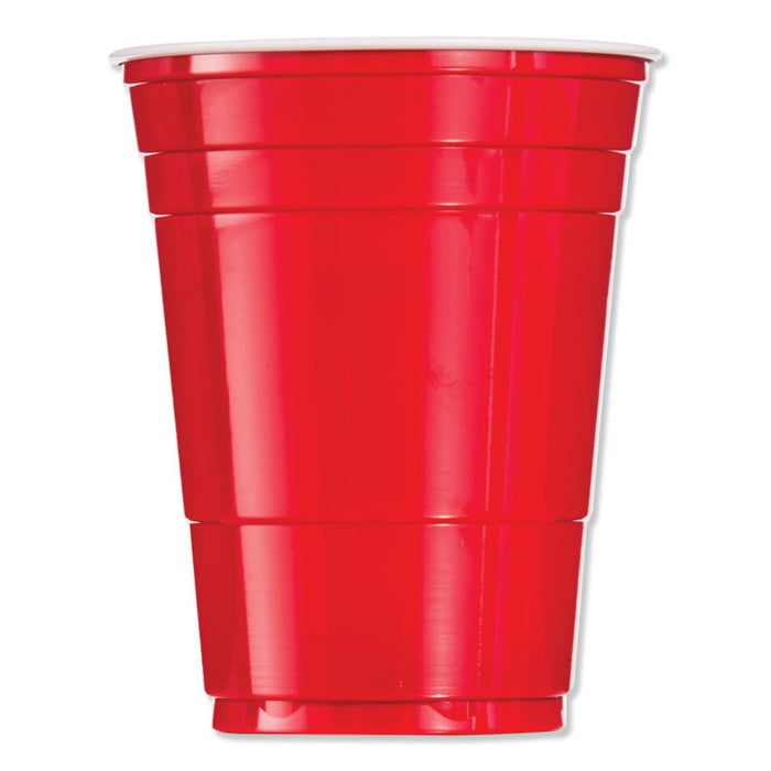 Solo Plastic Party Cold Cups, 16 oz, Red, 50/Bag, 20 Bags/Carton