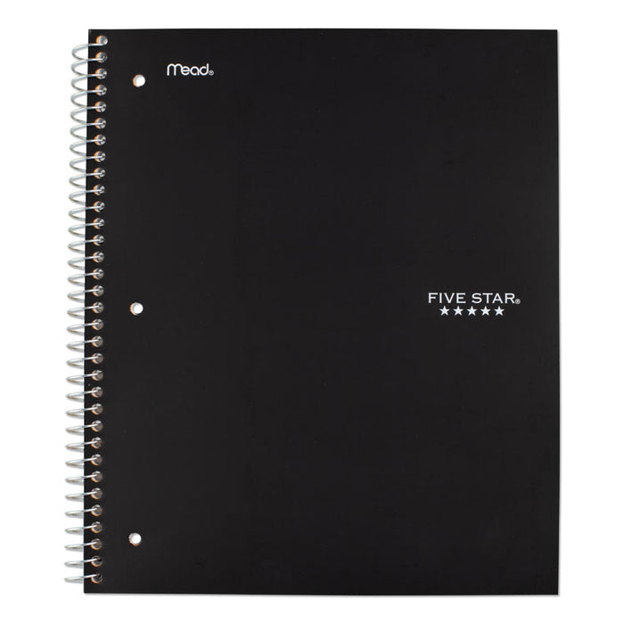 Wirebound Notebook, 1 Subject, Medium/College Rule, Black Cover, 11 x 8.5, 100 Sheets