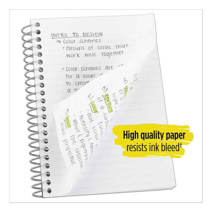 Wirebound Notebook, 1 Subject, Medium/College Rule, Black Cover, 11 x 8.5, 100 Sheets