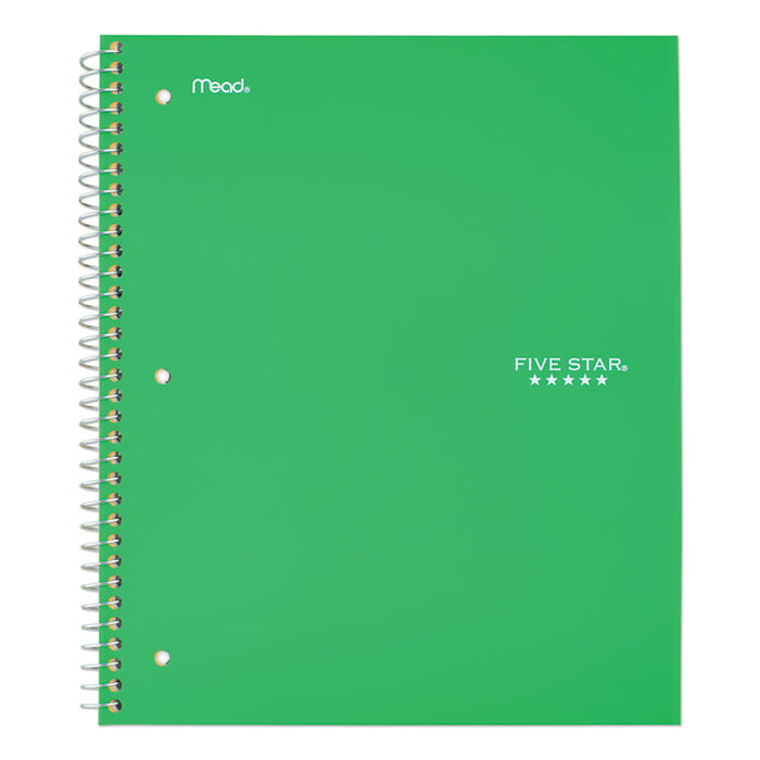 Wirebound Notebook, 1 Subject, Medium/College Rule, Green Cover, 11 x 8.5, 100 Sheets