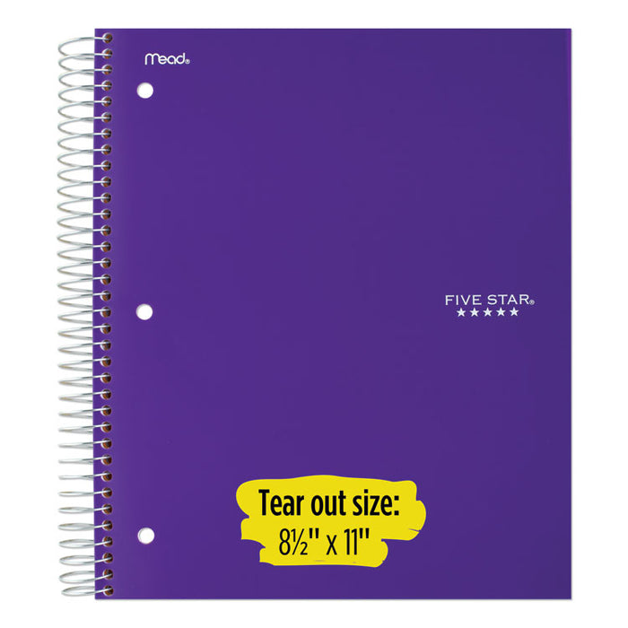 Wirebound Notebook, 5 Subjects, College Rule, Assorted Color Covers, 11 x 8.5, 200 Sheets