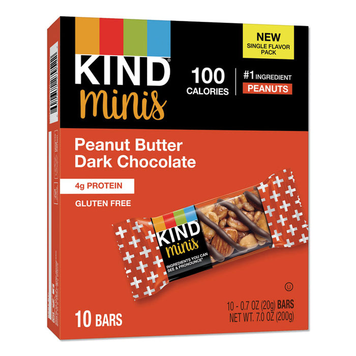Minis, Peanut Butter Dark Chocolate, 0.7 oz, 10/Pack
