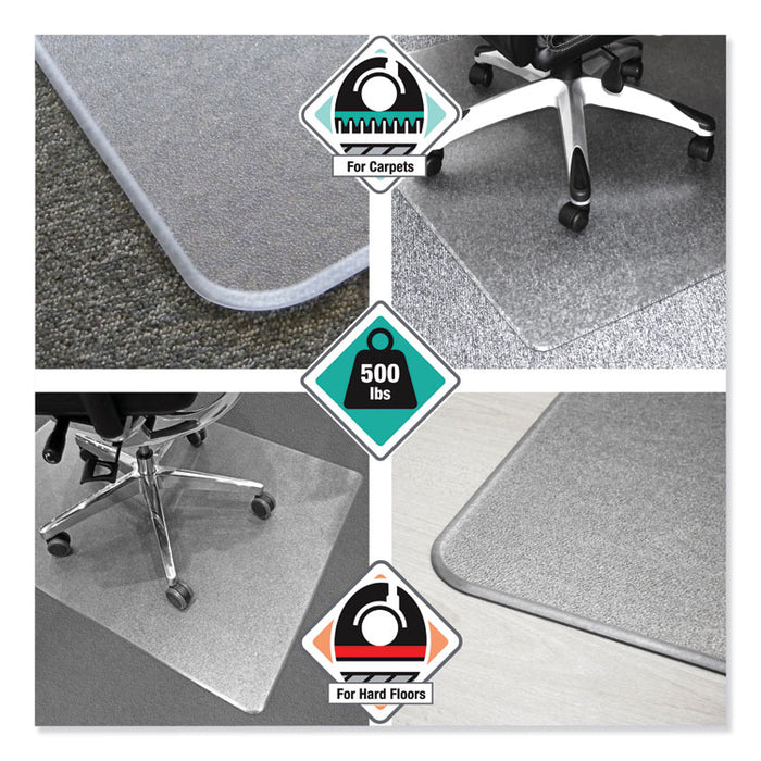 Cleartex MegaMat Heavy-Duty Polycarbonate Mat for Hard Floor/All Carpet, 46 x 53, Clear