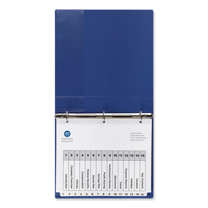 Customizable TOC Ready Index Black and White Dividers, 15-Tab, Letter