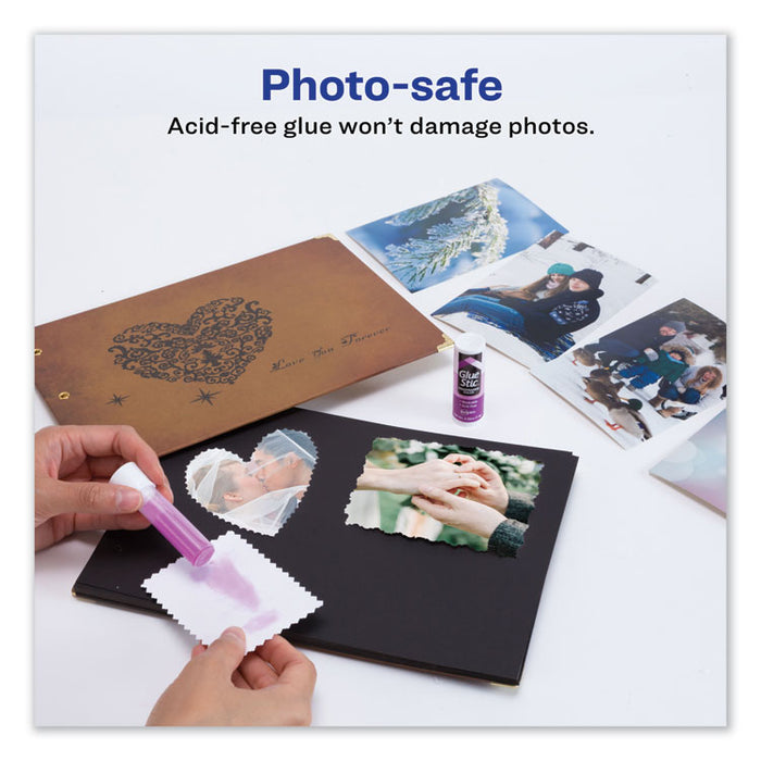 Permanent Glue Stic Value Pack, 0.26 oz, Applies Purple, Dries Clear, 18/Pack