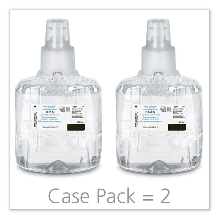 Clear and Mild Foam Hand Wash, Unscented, 1,200 mL Refill, 2/Carton