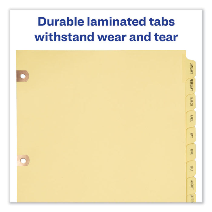 Preprinted Laminated Tab Dividers w/Copper Reinforced Holes, 25-Tab, Letter