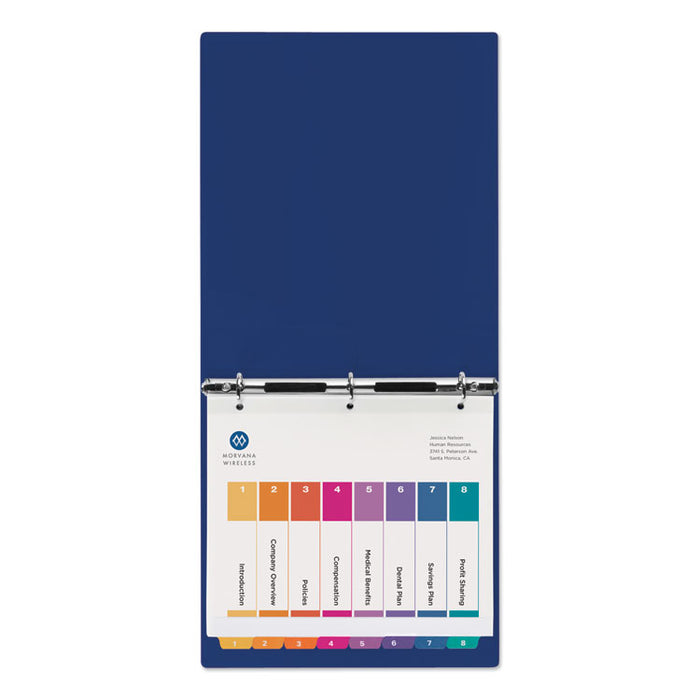 Customizable TOC Ready Index Multicolor Dividers, 8-Tab, Letter