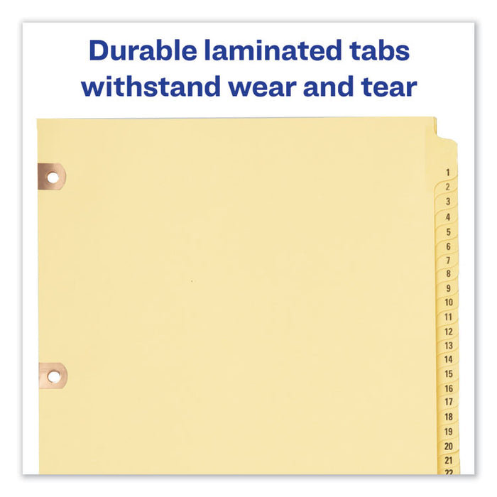 Preprinted Laminated Tab Dividers w/Copper Reinforced Holes, 31-Tab, Letter