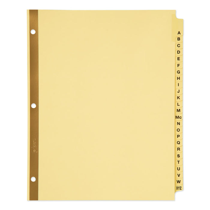 Preprinted Laminated Tab Dividers w/Gold Reinforced Binding Edge, 25-Tab, Letter