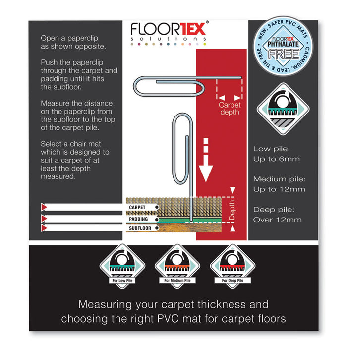 Cleartex Ultimat XXL Polycarb. Square General Office Mat for Carpets, 60 x 60, Clear