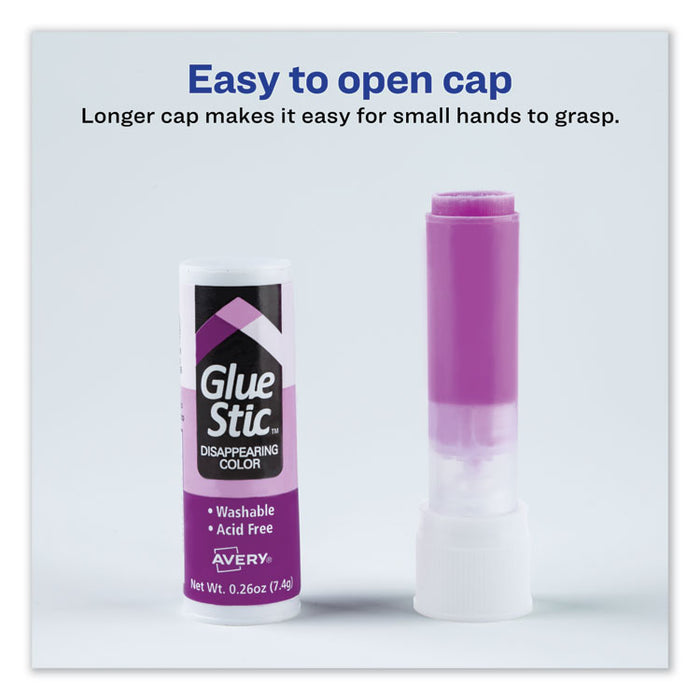 Permanent Glue Stic, 0.26 oz, Applies Purple, Dries Clear