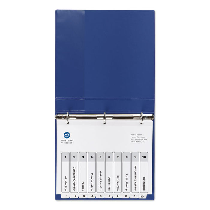 Customizable TOC Ready Index Black and White Dividers, 10-Tab, Letter