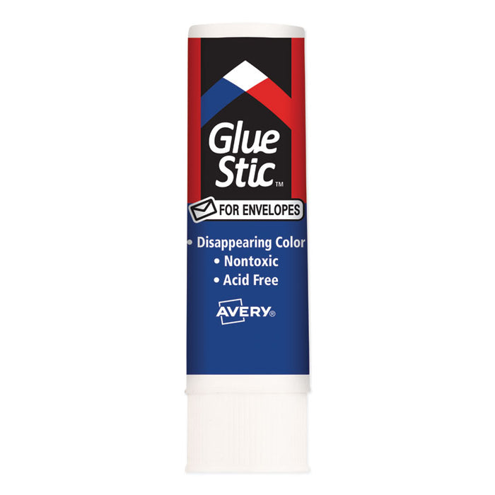 Permanent Glue Stic for Envelopes, 0.26 oz, Applies Purple, Dries Clear, 3/Pack