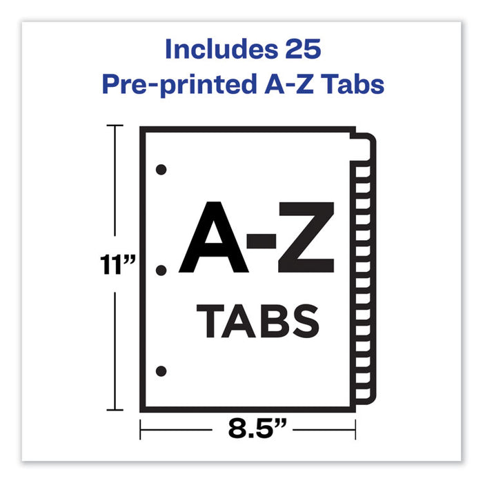 Preprinted Laminated Tab Dividers w/Copper Reinforced Holes, 25-Tab, Letter