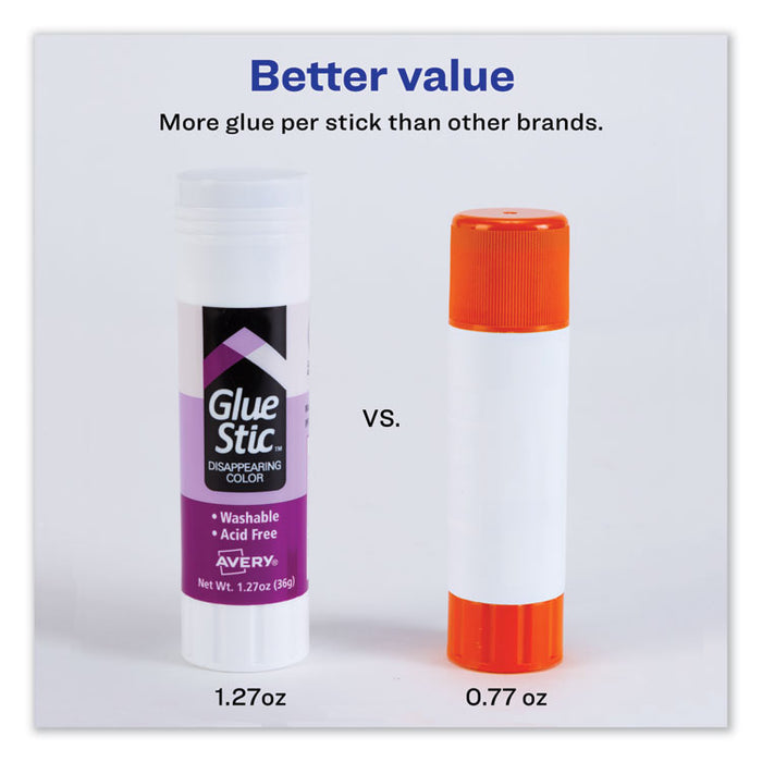 Permanent Glue Stic, 1.27 oz, Applies Purple, Dries Clear