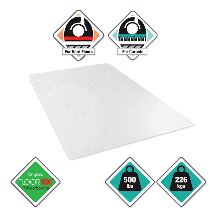 Cleartex MegaMat Heavy-Duty Polycarbonate Mat for Hard Floor/All Carpet, 46 x 53, Clear