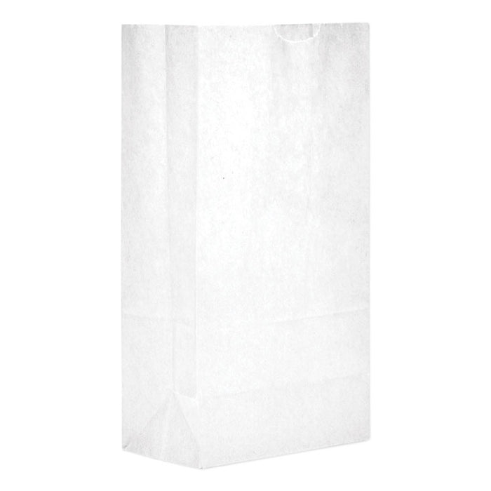 Grocery Paper Bags, 35 lbs Capacity, #5, 5.25"w x 3.44"d x 10.94"h, White, 500 Bags