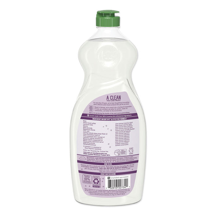 Natural Dishwashing Liquid, Lavender Floral and Mint, 25 oz Bottle, 12/Carton