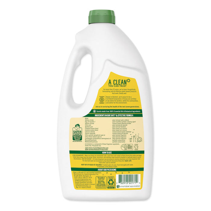 Natural Automatic Dishwasher Gel, Lemon, 42 oz Bottle, 6/Carton