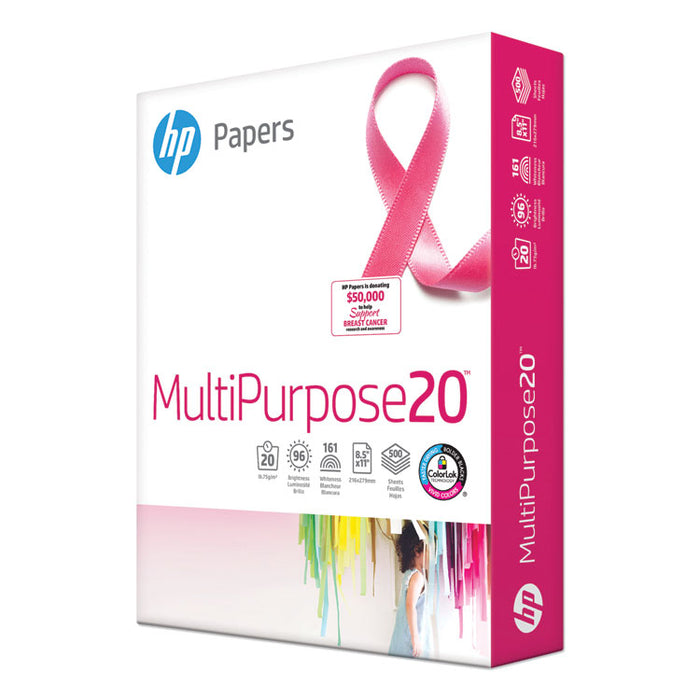 MultiPurpose20 Paper, 96 Bright, 20 lb Bond Weight, 8.5 x 11, White, 500 Sheets/Ream, 10 Reams/Carton