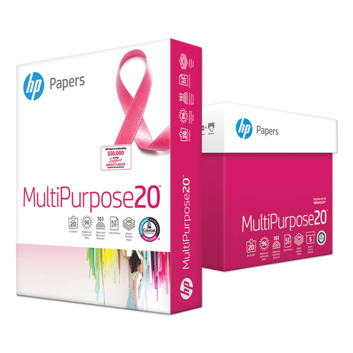 MultiPurpose20 Paper, 96 Bright, 20 lb Bond Weight, 8.5 x 11, White, 500 Sheets/Ream, 10 Reams/Carton