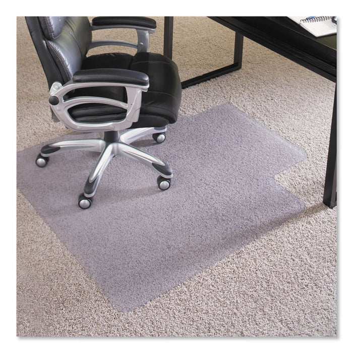 EverLife Intensive Use Chair Mat for High Pile Carpet, Rectangular with Lip, 45" x 53", Clear