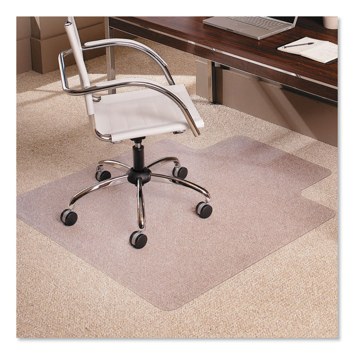 EverLife Moderate Use Chair Mat for Low Pile Carpet, Rectangular with Lip, 45" x 53", Clear