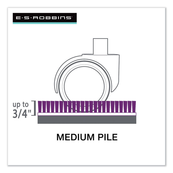 EverLife Chair Mats for Medium Pile Carpet, Contour,  66 x 60, Clear