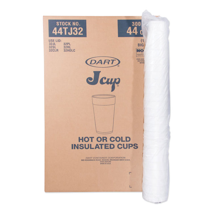Foam Drink Cups, 44 oz., Hot/Cold, White, 20/Bag