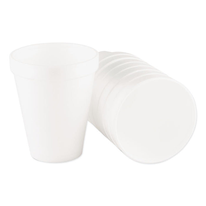 Foam Drink Cups, 10oz, White, 25/Bag, 40 Bags/Carton