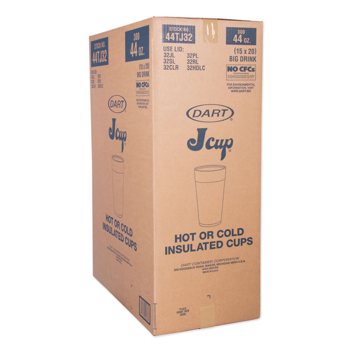 Foam Drink Cups, 44 oz., Hot/Cold, White, 20/Bag