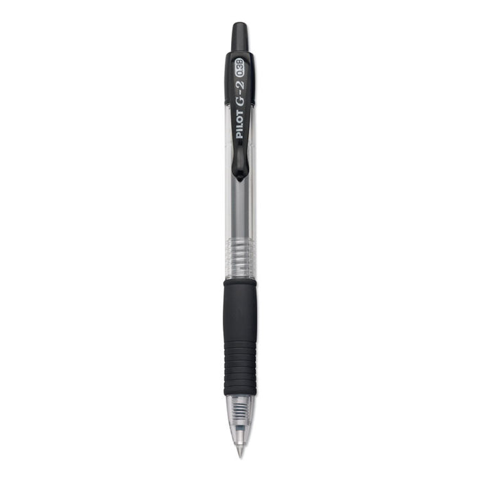 G2 Premium Gel Pen Convenience Pack, Retractable, Extra-Fine 0.38 mm, Black Ink, Clear/Black Barrel, Dozen