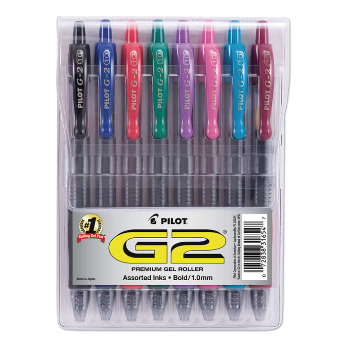 G2 Premium Gel Pen Convenience Pack, Retractable, Bold 1 mm, Assorted Ink and Barrel Colors, 8/Pack