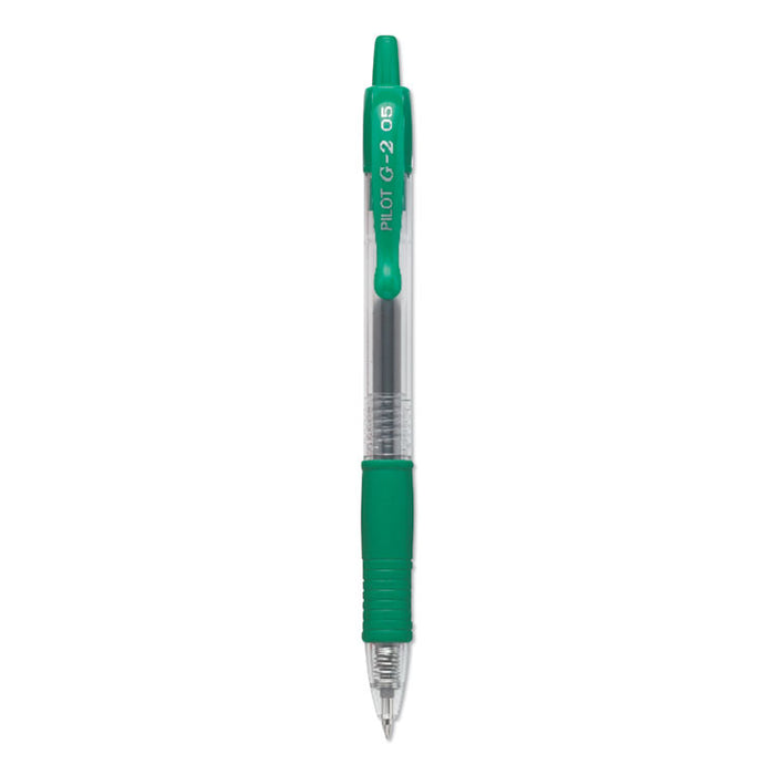 G2 Premium Retractable Gel Pen, 0.5mm, Green Ink, Smoke Barrel, Dozen