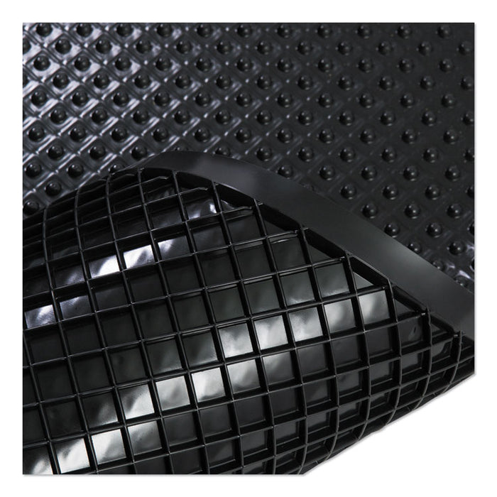 Feel Good Anti-Fatigue Floor Mat, Continuous Runner, 35 x 120, PVC, Black